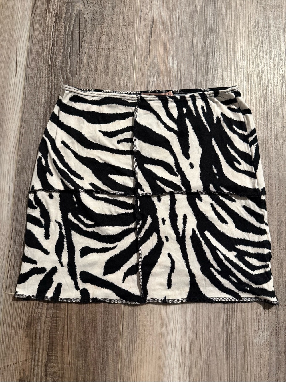 Zebra Print Mini Skirt - Black & White Animal Pattern